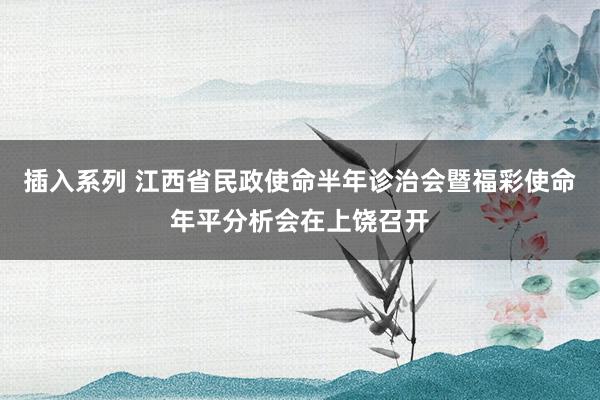 插入系列 江西省民政使命半年诊治会暨福彩使命年平分析会在上饶召开