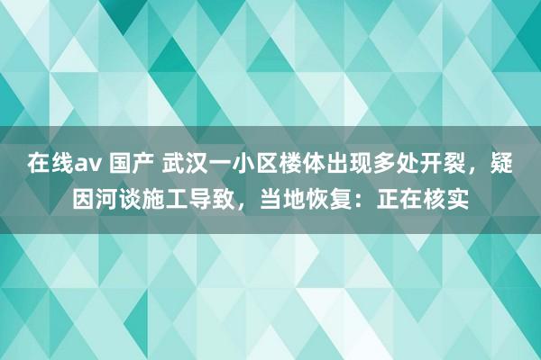 在线av 国产 武汉一小区楼体出现多处开裂，疑因河谈施工导致，当地恢复：正在核实