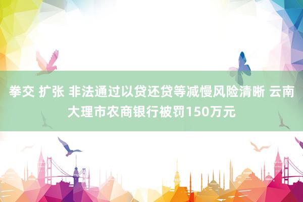 拳交 扩张 非法通过以贷还贷等减慢风险清晰 云南大理市农商银行被罚150万元