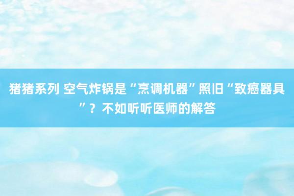 猪猪系列 空气炸锅是“烹调机器”照旧“致癌器具”？不如听听医师的解答