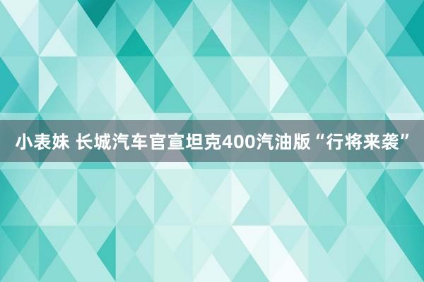 小表妹 长城汽车官宣坦克400汽油版“行将来袭”