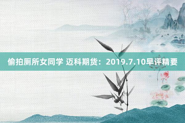 偷拍厕所女同学 迈科期货：2019.7.10早评精要