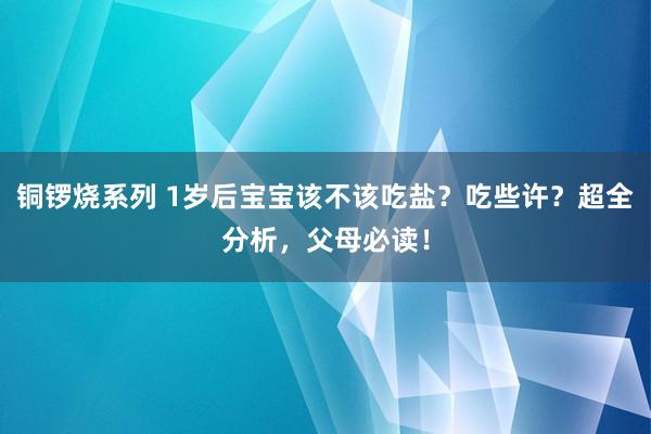 铜锣烧系列 1岁后宝宝该不该吃盐？吃些许？超全分析，父母必读！