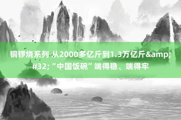 铜锣烧系列 从2000多亿斤到1.3万亿斤&#32;“中国饭碗”端得稳、端得牢