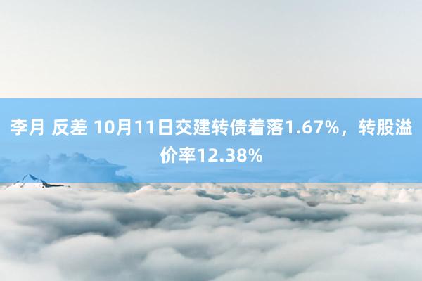 李月 反差 10月11日交建转债着落1.67%，转股溢价率12.38%