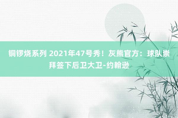 铜锣烧系列 2021年47号秀！灰熊官方：球队崇拜签下后卫大卫-约翰逊