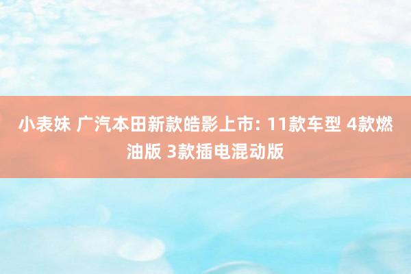 小表妹 广汽本田新款皓影上市: 11款车型 4款燃油版 3款插电混动版