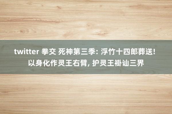 twitter 拳交 死神第三季: 浮竹十四郎葬送! 以身化作灵王右臂， 护灵王褂讪三界