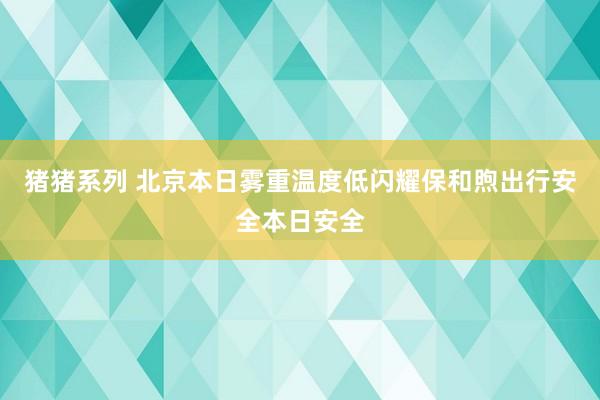 猪猪系列 北京本日雾重温度低闪耀保和煦出行安全本日安全