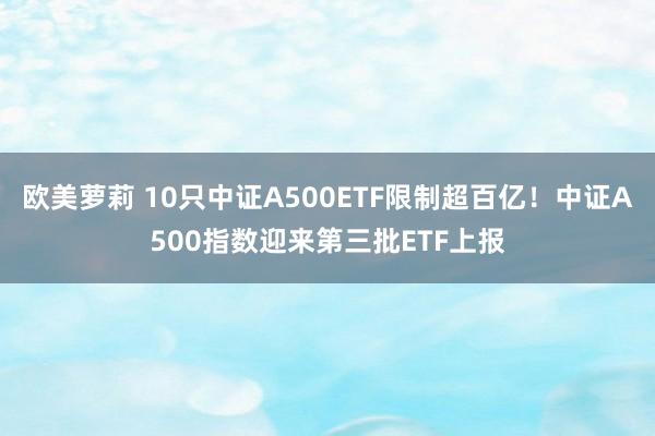 欧美萝莉 10只中证A500ETF限制超百亿！中证A500指数迎来第三批ETF上报