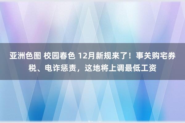 亚洲色图 校园春色 12月新规来了！事关购宅券税、电诈惩责，这地将上调最低工资