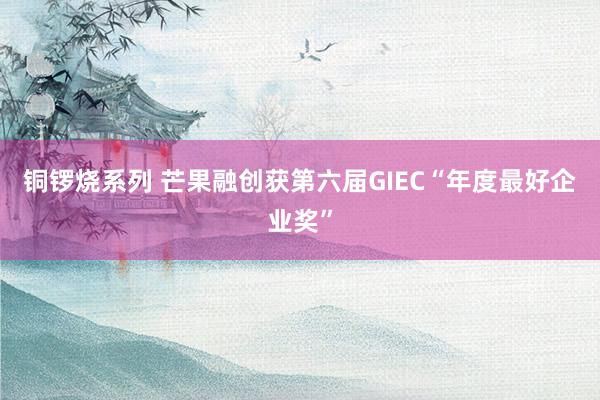 铜锣烧系列 芒果融创获第六届GIEC“年度最好企业奖”