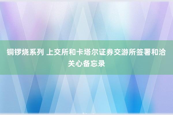 铜锣烧系列 上交所和卡塔尔证券交游所签署和洽关心备忘录