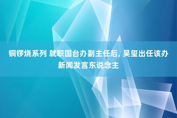 铜锣烧系列 就职国台办副主任后， 吴玺出任该办新闻发言东说念主