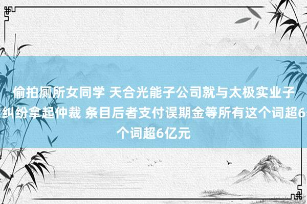 偷拍厕所女同学 天合光能子公司就与太极实业子公司纠纷拿起仲裁 条目后者支付误期金等所有这个词超6亿元