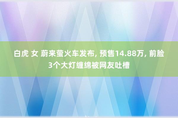 白虎 女 蔚来萤火车发布， 预售14.88万， 前脸3个大灯缠绵被网友吐槽