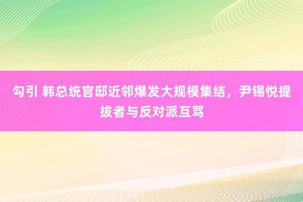 勾引 韩总统官邸近邻爆发大规模集结，尹锡悦提拔者与反对派互骂