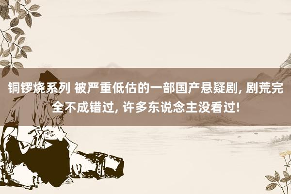 铜锣烧系列 被严重低估的一部国产悬疑剧， 剧荒完全不成错过， 许多东说念主没看过!