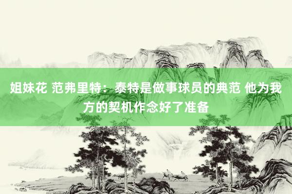 姐妹花 范弗里特：泰特是做事球员的典范 他为我方的契机作念好了准备