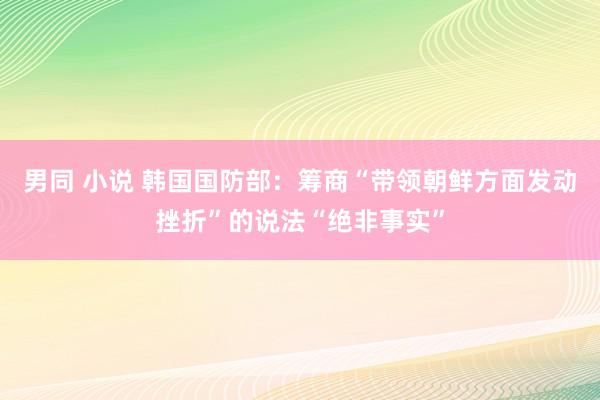 男同 小说 韩国国防部：筹商“带领朝鲜方面发动挫折”的说法“绝非事实”